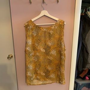 LOFT Plus Yellow Flora Sleeveless Shell